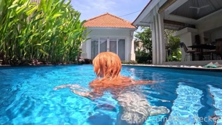 Alina Becker takes a dip in the nude