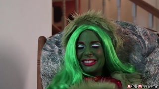 The Grinch was too busy jerking off to Joanna Angel to notice Alby Rydes getting pounded